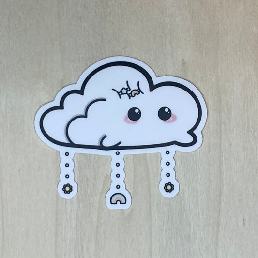 More Clouds, Less Sun Sticker - Fluffy